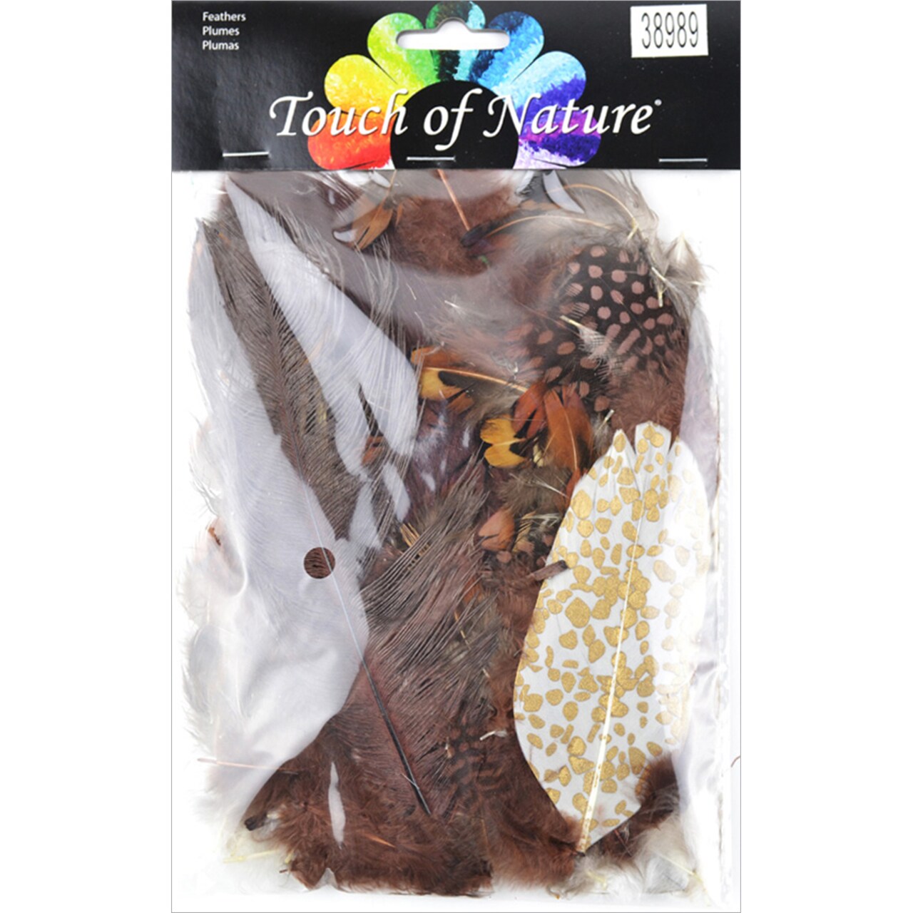 Touch Of Nature Packaged Feathers 7g-Chocolate, Natural &#x26; Sienna
